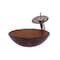 Novatto TY Glass Vessel Bathroom Sink Set, Brushed Nickel/ Tea Glass NSFC-168T001BNT - alternate 1